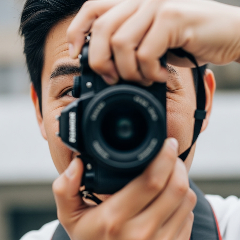 Asian Man Capturing Joyful Selfie | Smiling Face Photo Asian Man Capturing Joyful Selfie | Smiling Face Photo