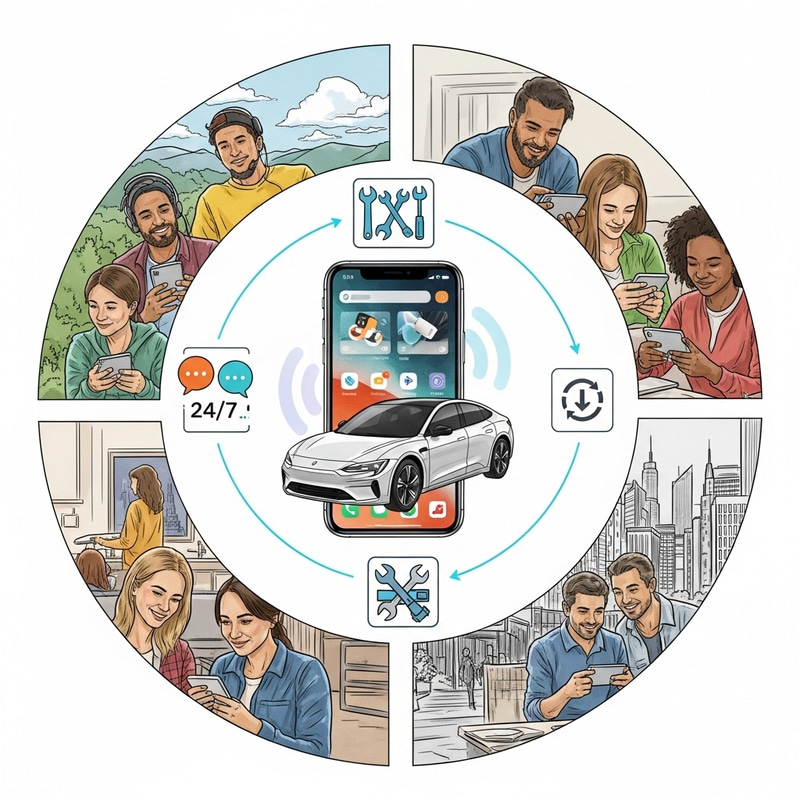 Holistic Product Services & User Experience Illustration Holistic Product Services & User Experience Illustration