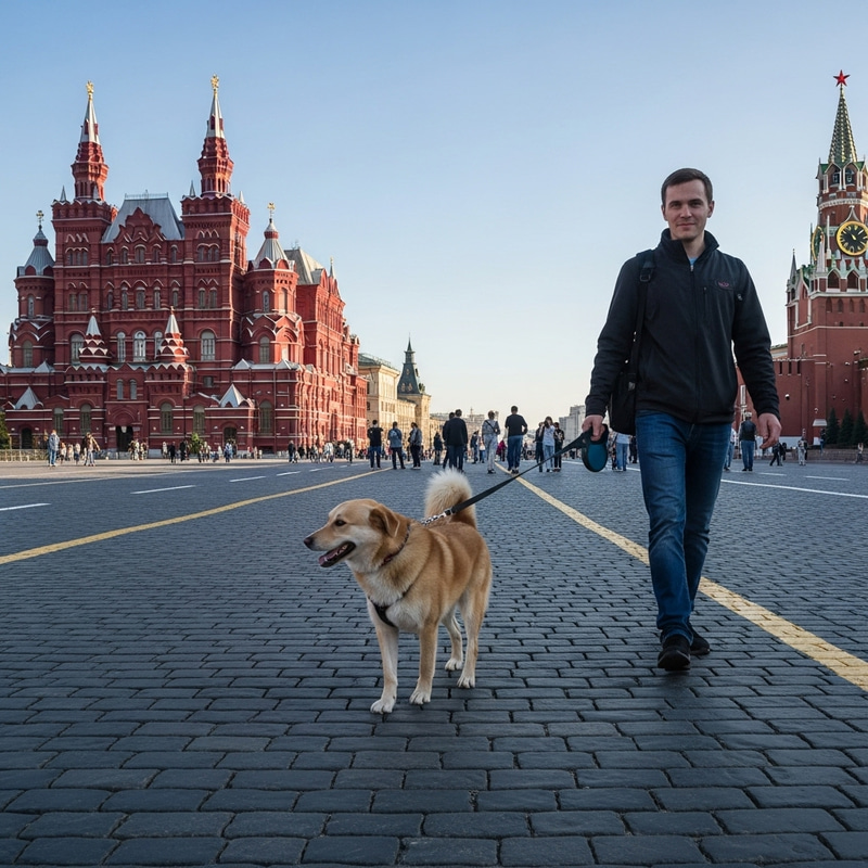 Red Square Dog Walking: Canine Serenity Amid Iconic Architecture