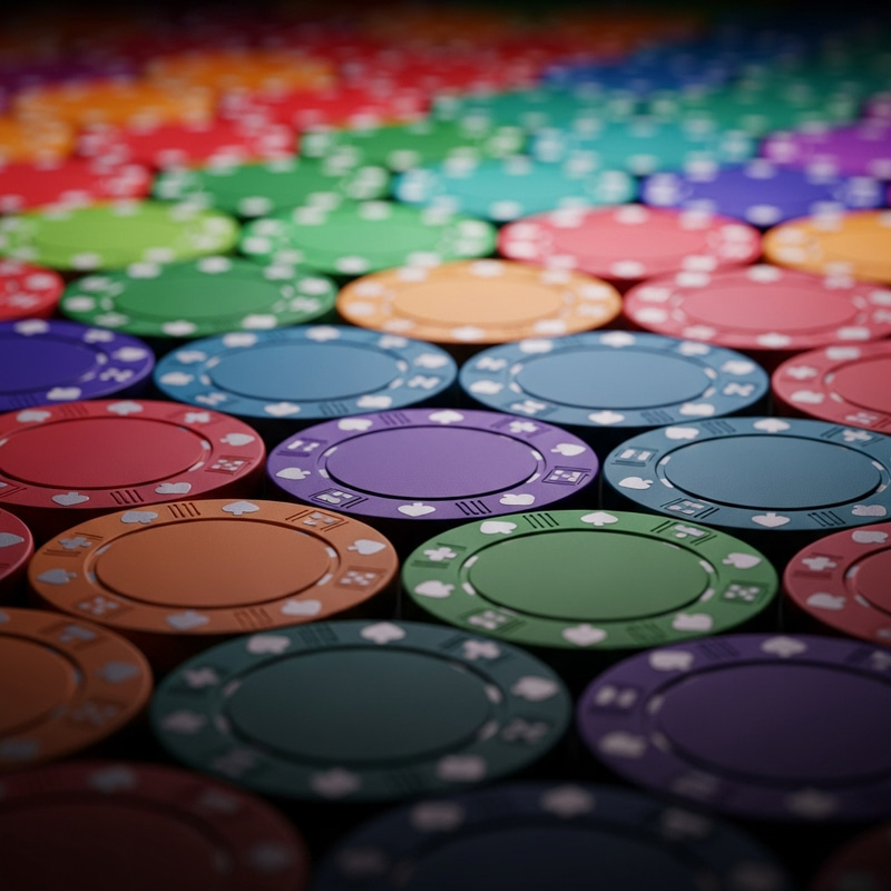 Stunning Close-Up of Vibrant Poker Chips Stunning Close-Up of Vibrant Poker Chips