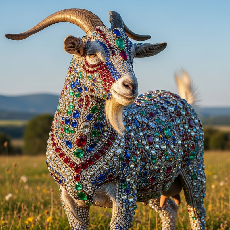 Resplendent Jeweled Goat | Lavish Gemstone Adornments Resplendent Jeweled Goat | Lavish Gemstone Adornments