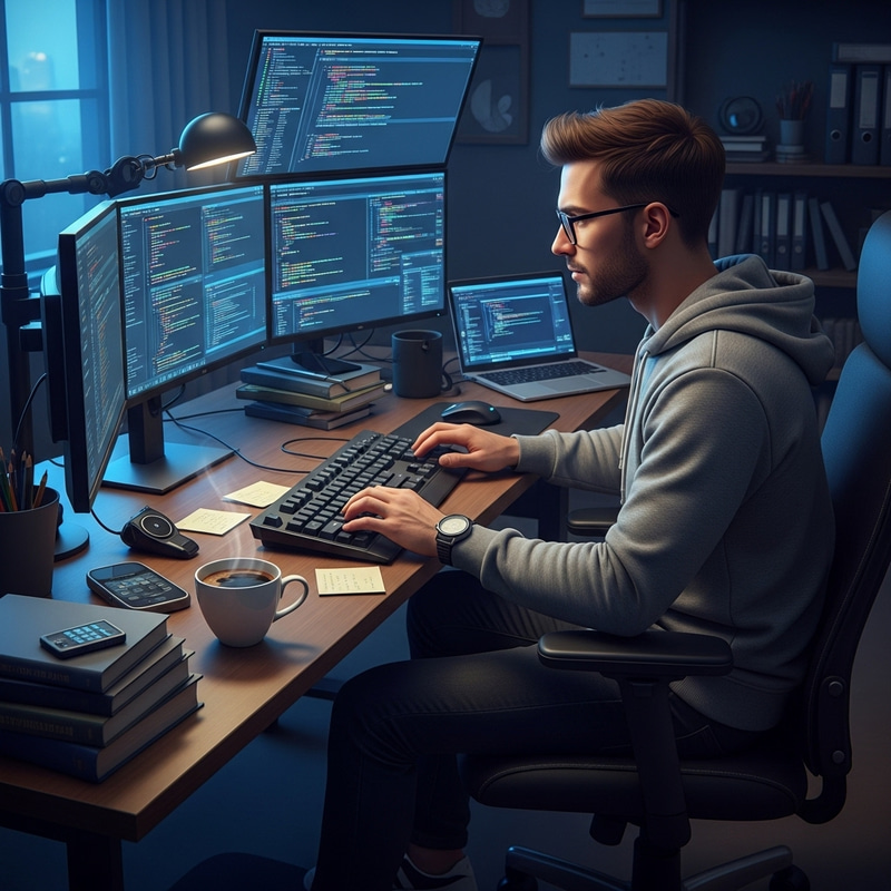 Focused Software Developer at Work Focused Software Developer at Work