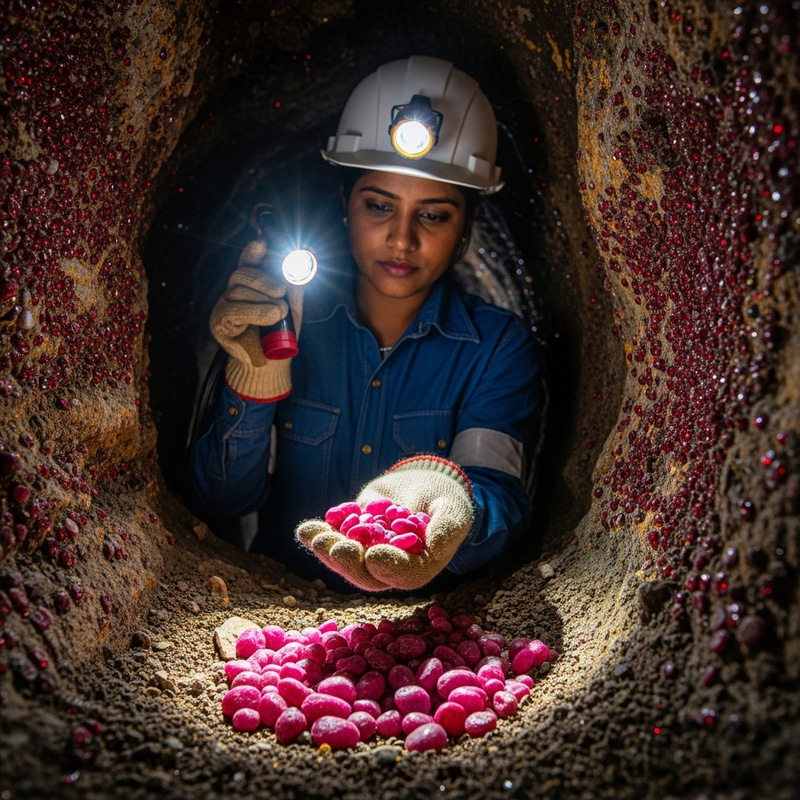South Asian IT Pro Discovers Ruby Stones in Deep Mine South Asian IT Pro Discovers Ruby Stones in Deep Mine