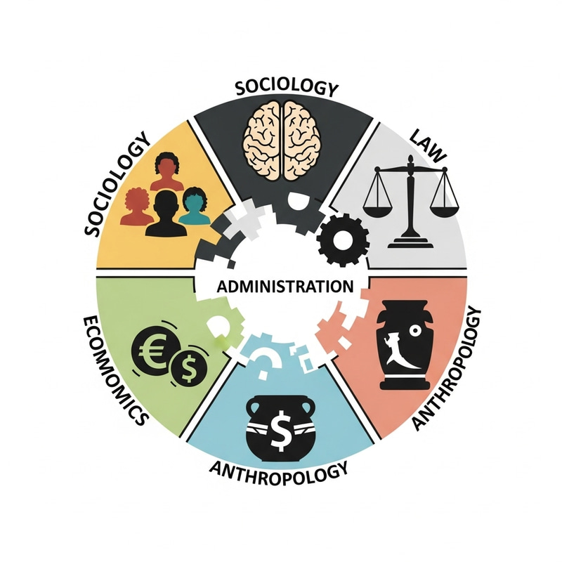 Social Sciences & Administration Icon: Incorporating Sociology, Psychology, Law, Economics, Anthropology