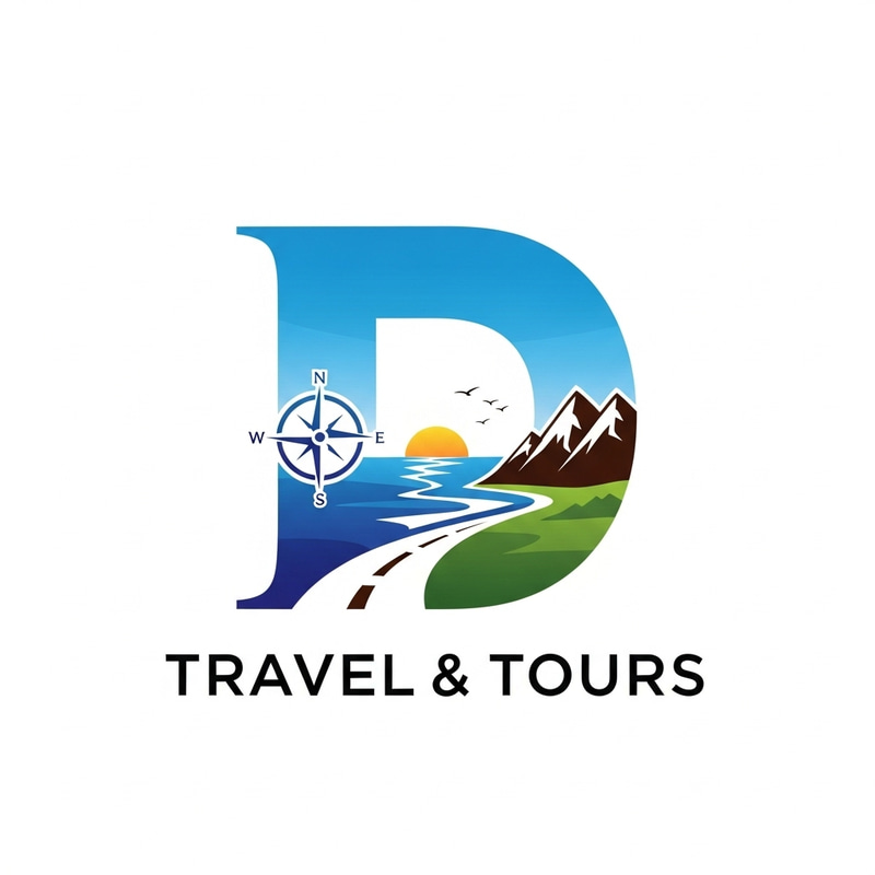 D Logo Tours & Travel: Adventure Symbol for Journeys