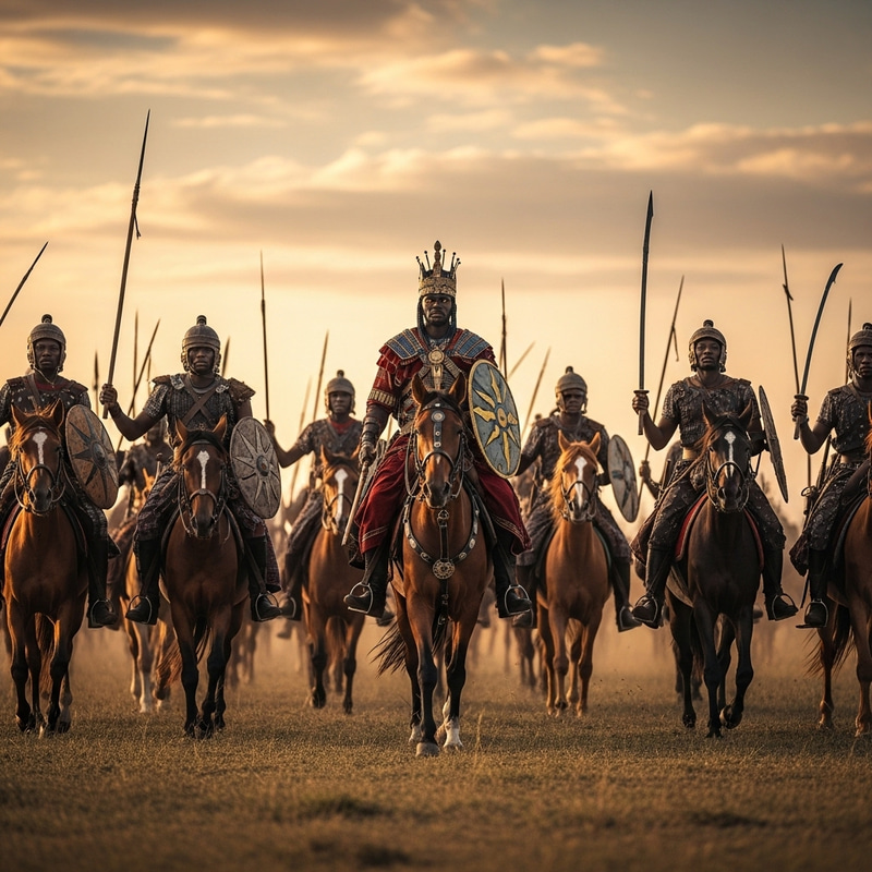 Powerful African Cavalry Led by a King Powerful African Cavalry Led by a King