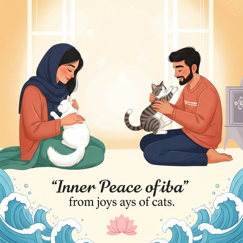 Cats for Inner Peace: Serene Poster with Diverse Models Cats for Inner Peace: Serene Poster with Diverse Models