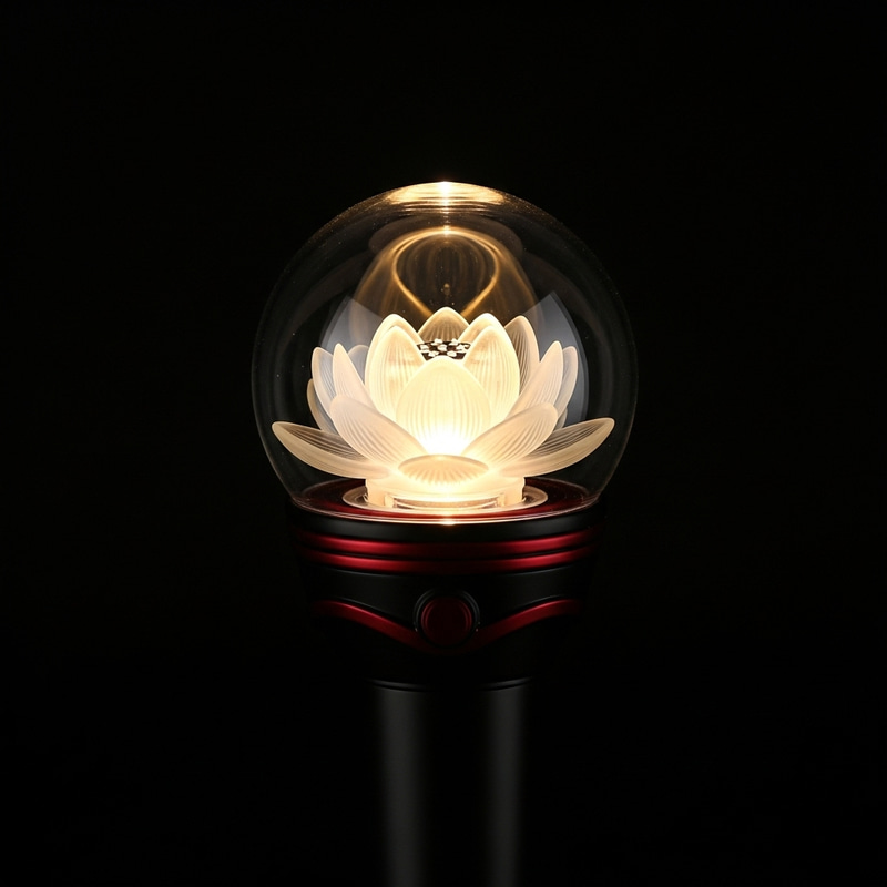 Kpop-Inspired Lightstick with Glowing Lotus Flower Kpop-Inspired Lightstick with Glowing Lotus Flower
