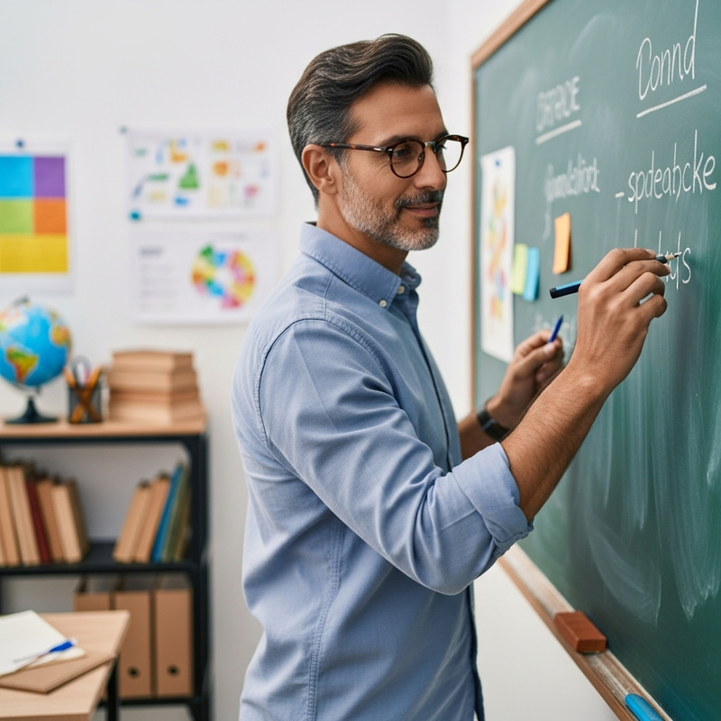 Soft Male Teacher Writing Notes Soft Male Teacher Writing Notes