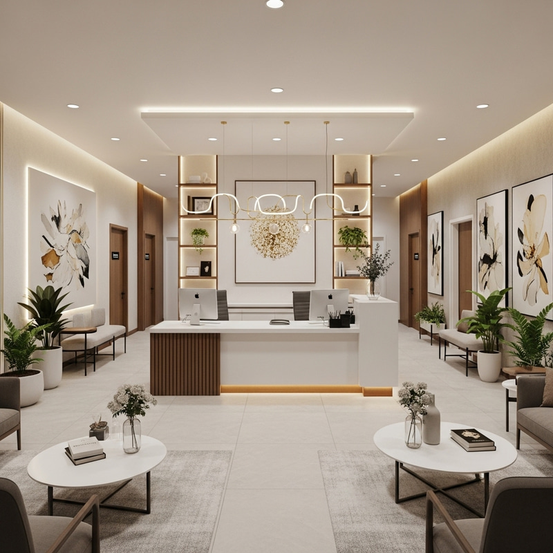 Soothing 3D Clinic Reception Decor Soothing 3D Clinic Reception Decor