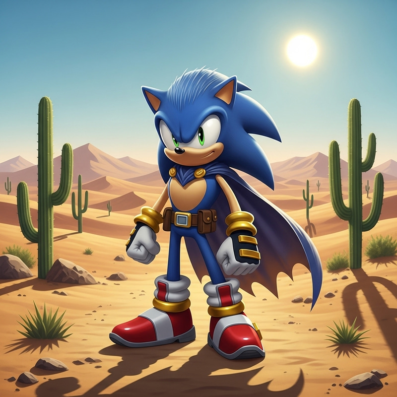 Male Anthropomorphic Hedgehog Fortnite Skin in Desert Biome