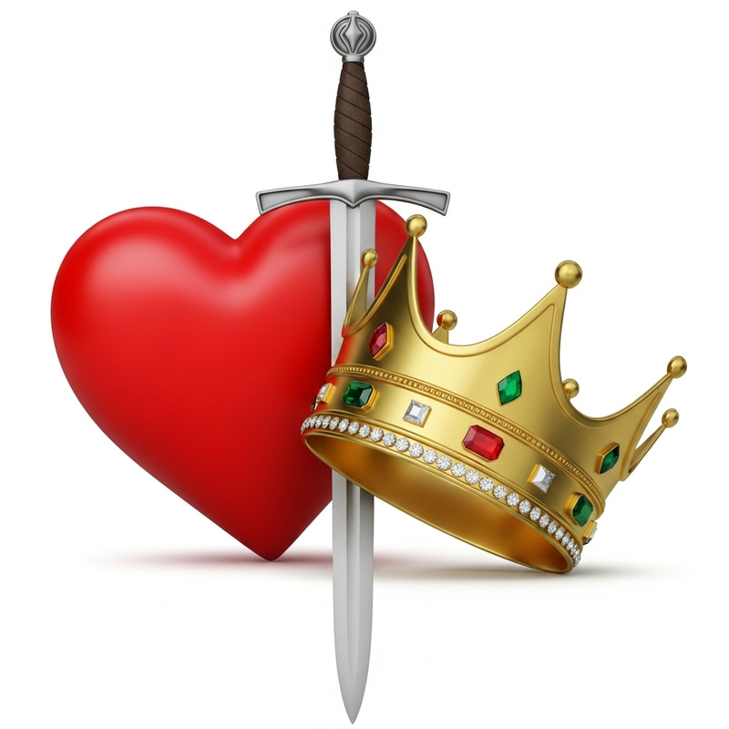 Heart, Sword & Crown: Symbolic Trio of Love, Courage & Royalty