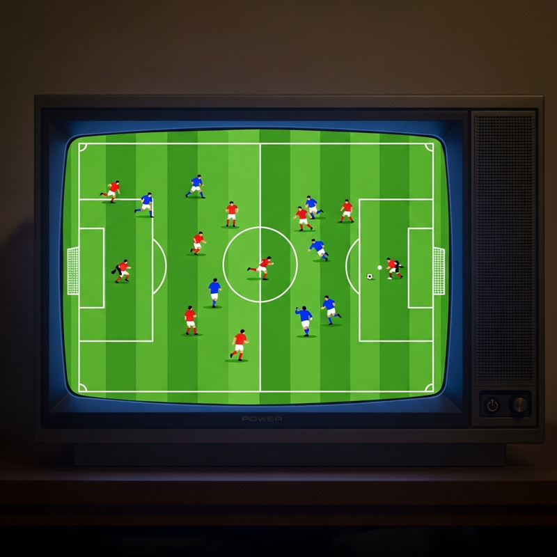 Simple Football Match on TV