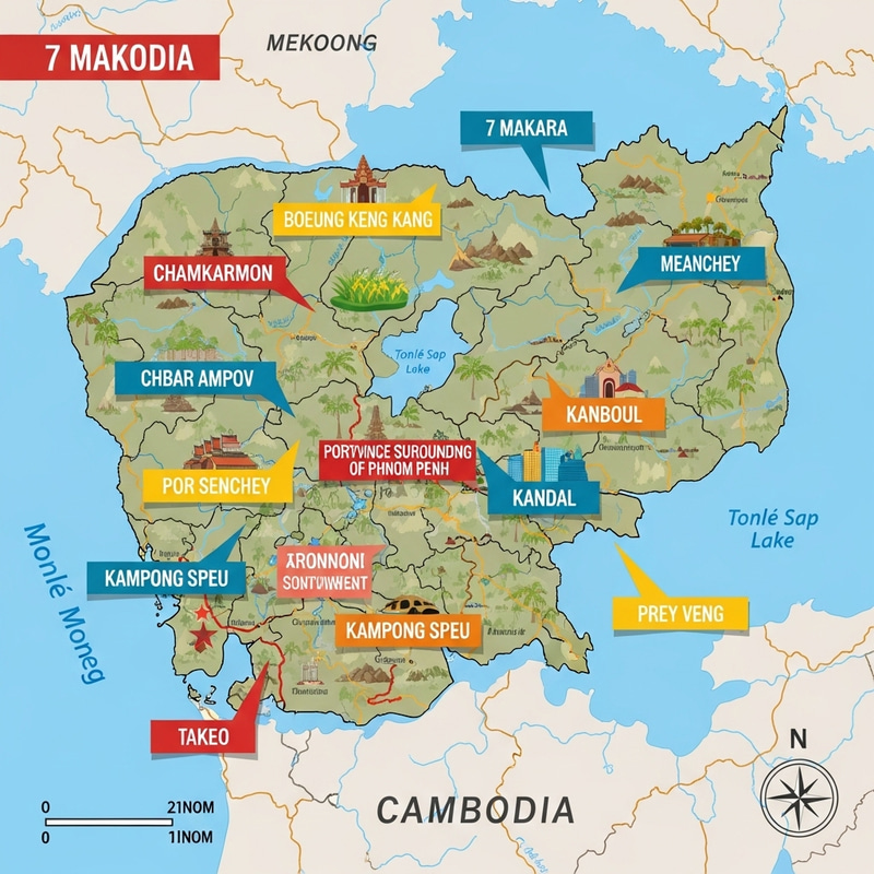 Explore Cambodia Zones Map with 7Makara, Boeug Kengkong, Chamkarmon Explore Cambodia Zones Map with 7Makara, Boeug Kengkong, Chamkarmon