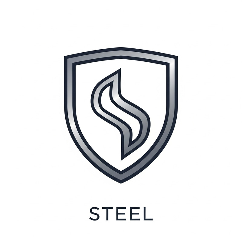 Minimalist Steel Symbol Design with Shield Minimalist Steel Symbol Design with Shield
