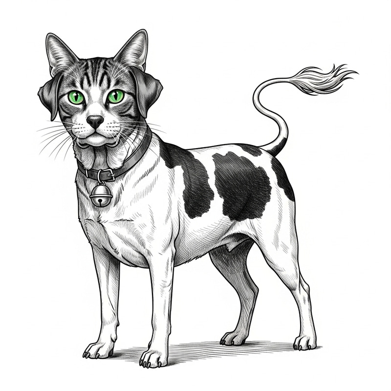Unique Creature with Cow Tail and Cat Eyes Unique Creature with Cow Tail and Cat Eyes