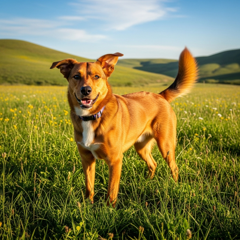 Perro: Loyal Dog in a Sunny Field