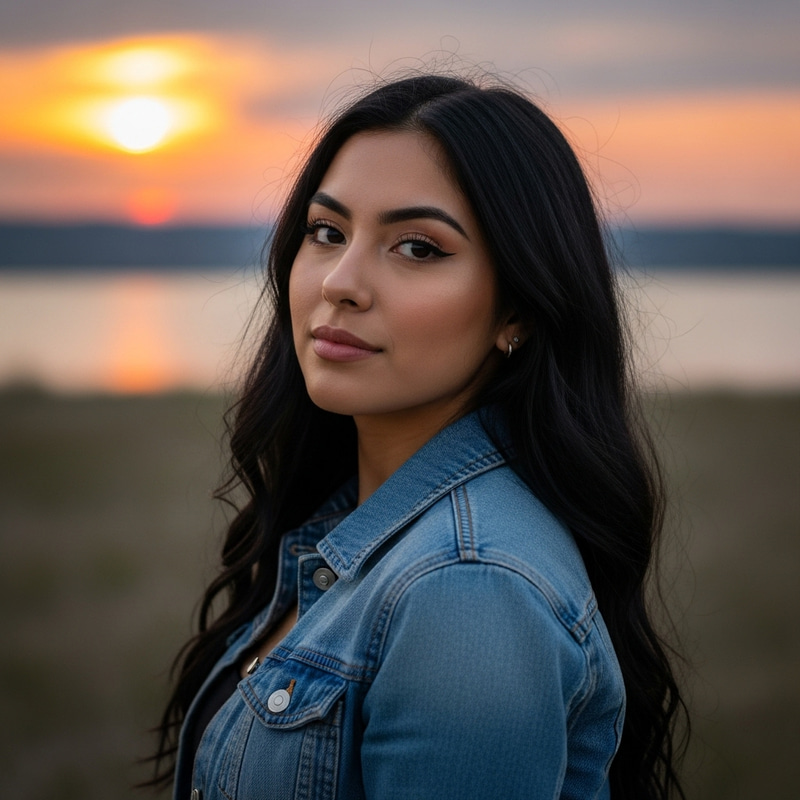 Beautiful Girl in Sunset Portrait Beautiful Girl in Sunset Portrait