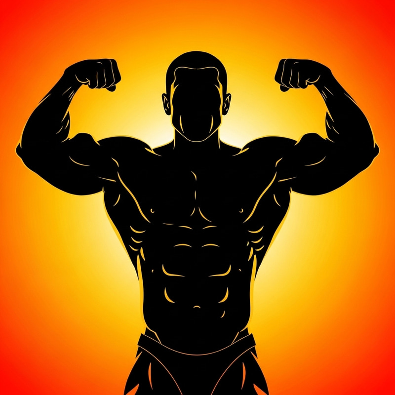 Black Bodybuilder Silhouette in Traditional Pose | Muscular Physique Black Bodybuilder Silhouette in Traditional Pose | Muscular Physique