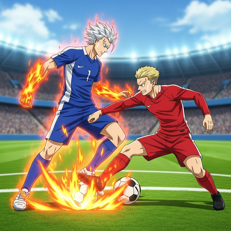 Axel Blaze and Byron Love Perform Combined Super Technique Axel Blaze and Byron Love Perform Combined Super Technique