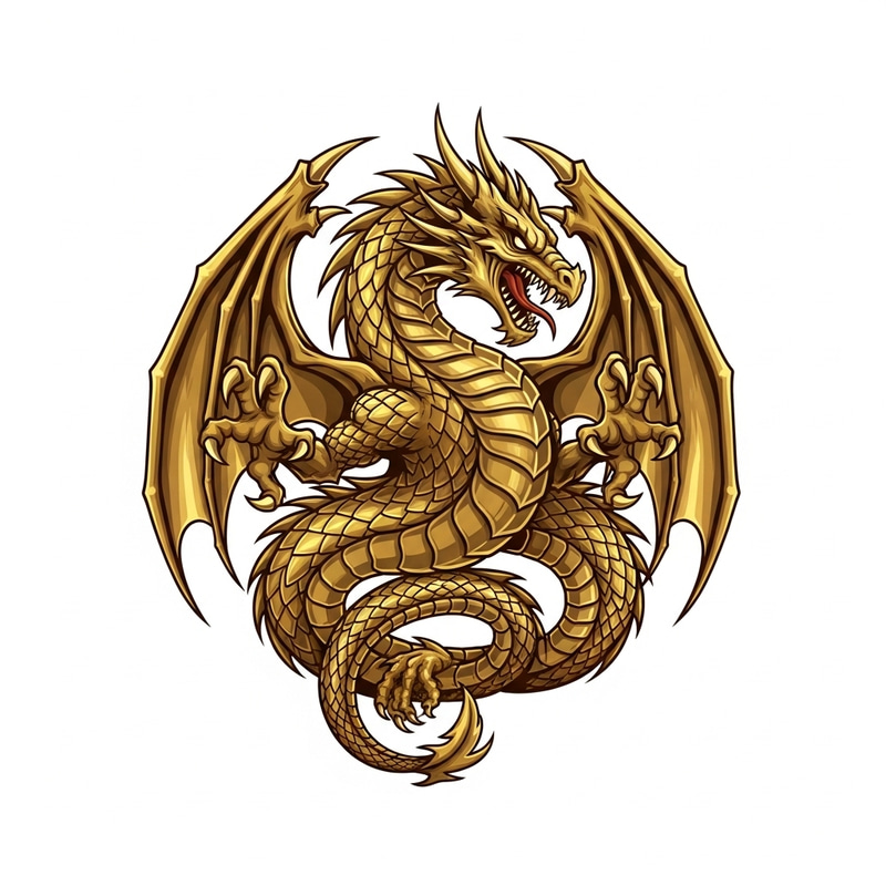 Golden Dragon Logo - Fierce & Majestic Design