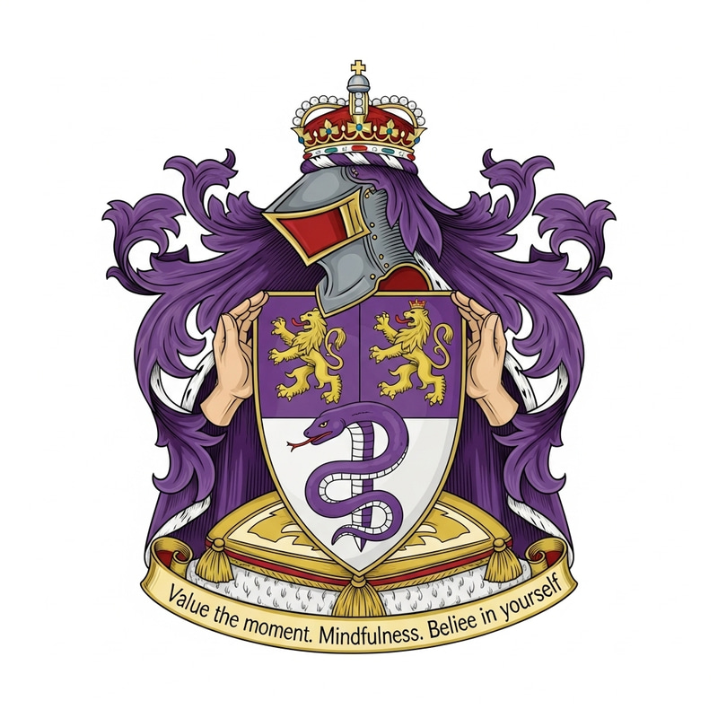 Elegant Family Coat of Arms - Serpent & Lion Symbolism Elegant Family Coat of Arms - Serpent & Lion Symbolism