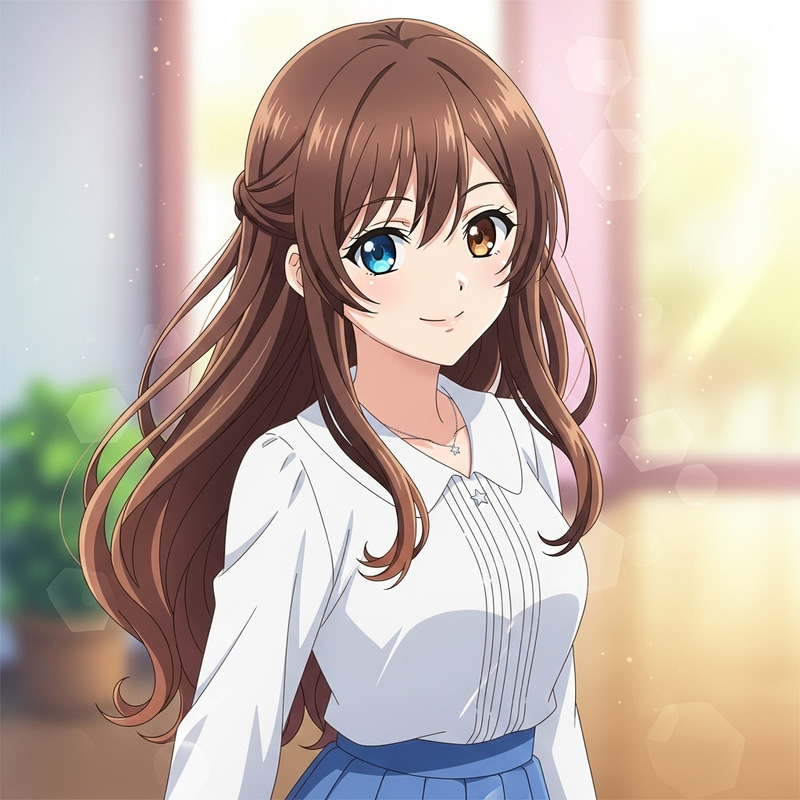 Charming Anime Girl with Heterochromia Charming Anime Girl with Heterochromia