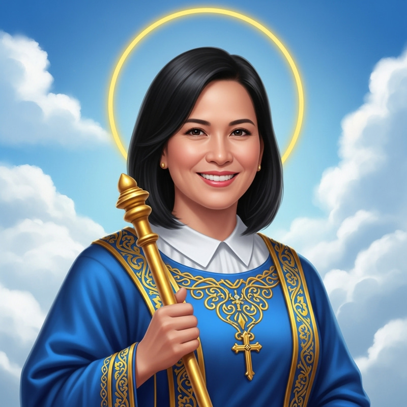 Kris Aquino as Patron Saint - Graceful Tribute in Royal Blue Dress Kris Aquino as Patron Saint - Graceful Tribute in Royal Blue Dress