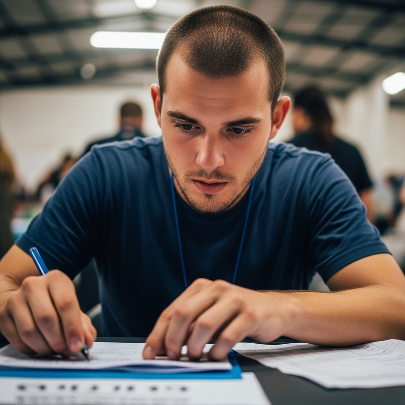 Intense Election Rally Scene with Determined Project Coordinator Intense Election Rally Scene with Determined Project Coordinator