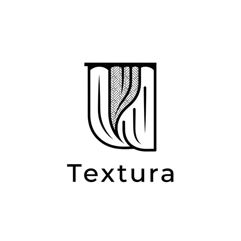 Modern Black and White Curtain & Textile Logo Design Modern Black and White Curtain & Textile Logo Design