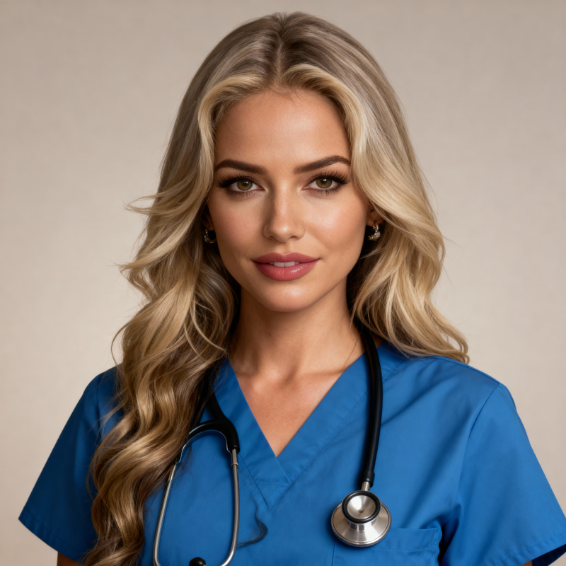 Ultra-Realistic Nursing Headshot with Stethoscope Ultra-Realistic Nursing Headshot with Stethoscope
