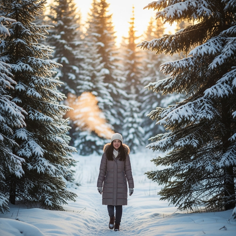 Winter Forest Walk: Person Breathing Clouds in Nature