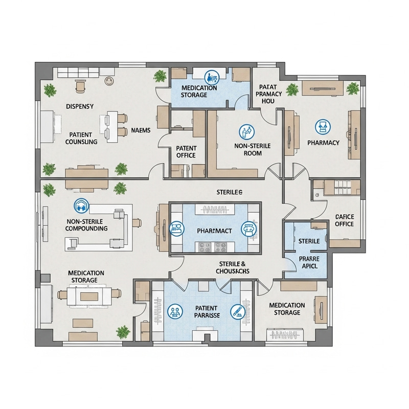 Hospital Pharmacy Floor Plan | Efficient Layout & Patient-Centric Design