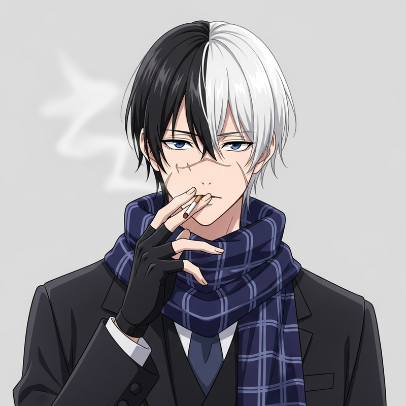 Unique Anime Character with Striking Hairstyle