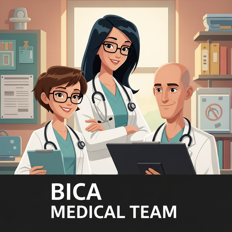Classic Animated Medical Team Poster - Professionalism & Camaraderie