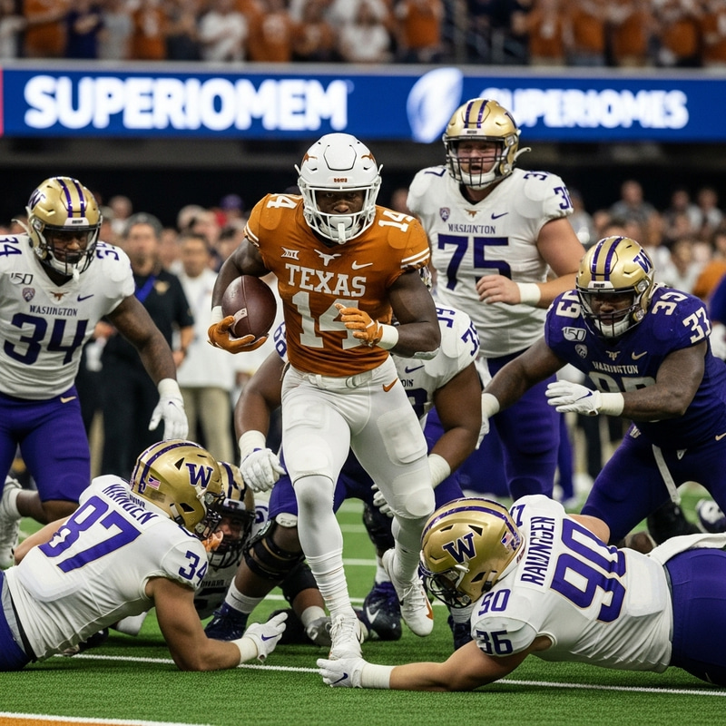Intense Championship Game: Texas Longhorns vs Washington Huskies Intense Championship Game: Texas Longhorns vs Washington Huskies