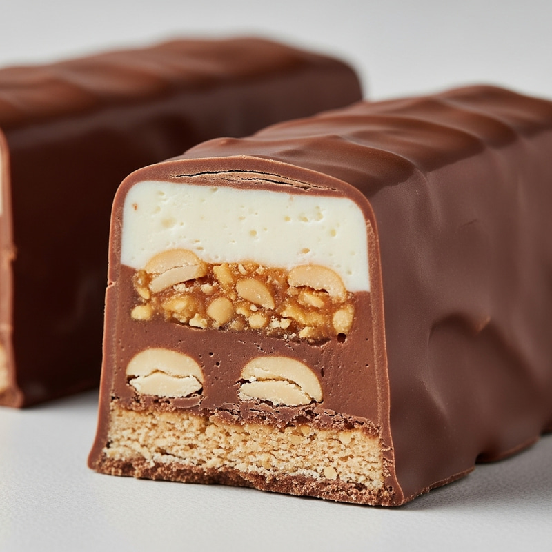 Decadent Chocolate Bar with White Layer, Peanuts, and Crunches