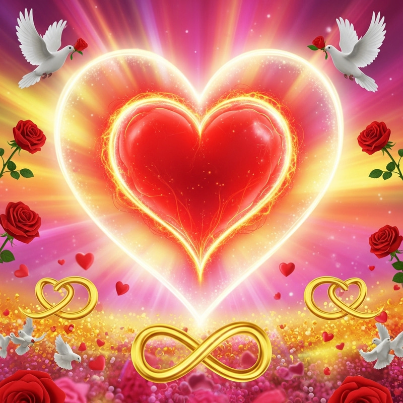 Amor: Abstract Love Representation - Glowing Heart & Symbols Amor: Abstract Love Representation - Glowing Heart & Symbols