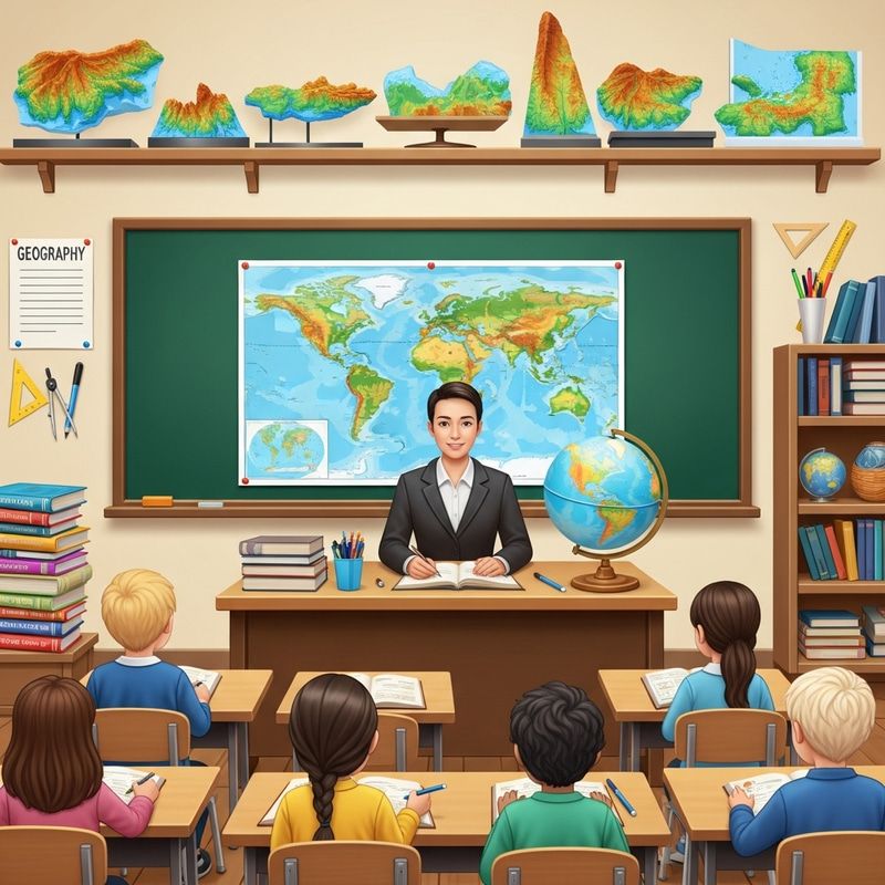 Interactive Geography Classroom with Diverse Students