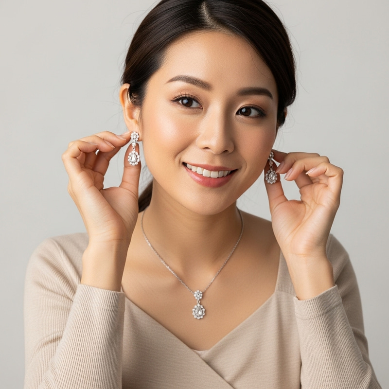 Seductive Asian Woman's Elegant Date Jewelry Seductive Asian Woman's Elegant Date Jewelry