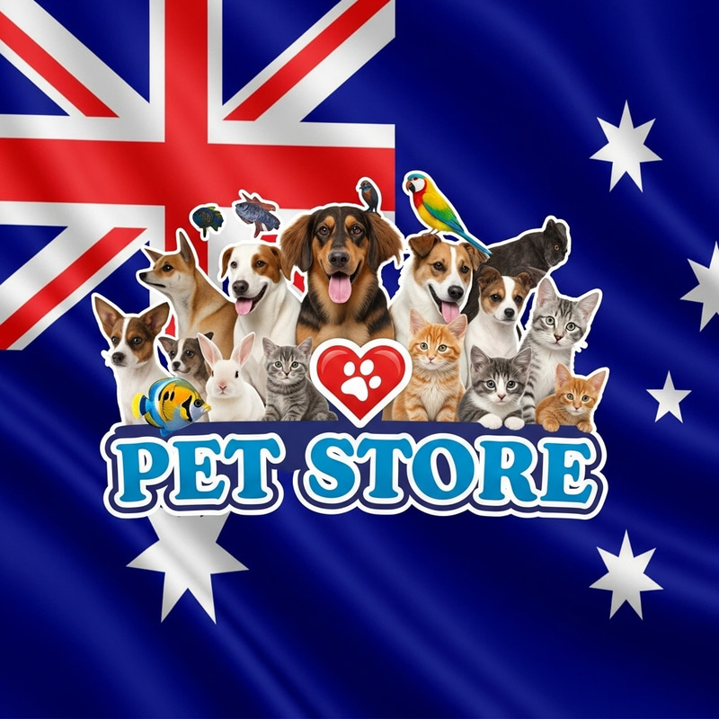 Australian Flag Pet Store Logo | Love & Care for Pets