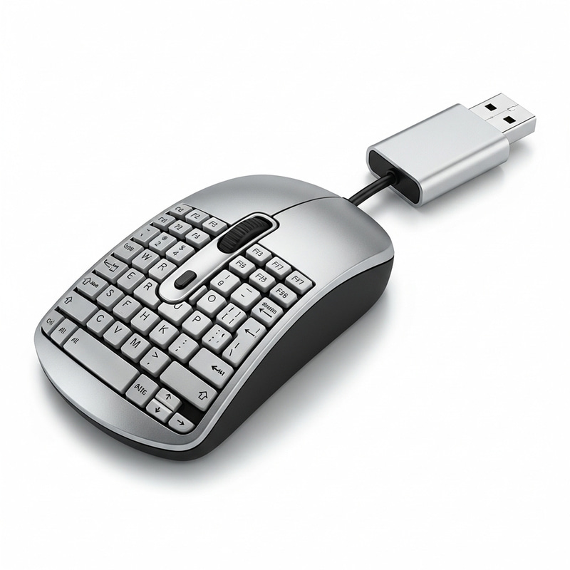 Keyboard Mouse USB Flash Drive Combines Three Utilities