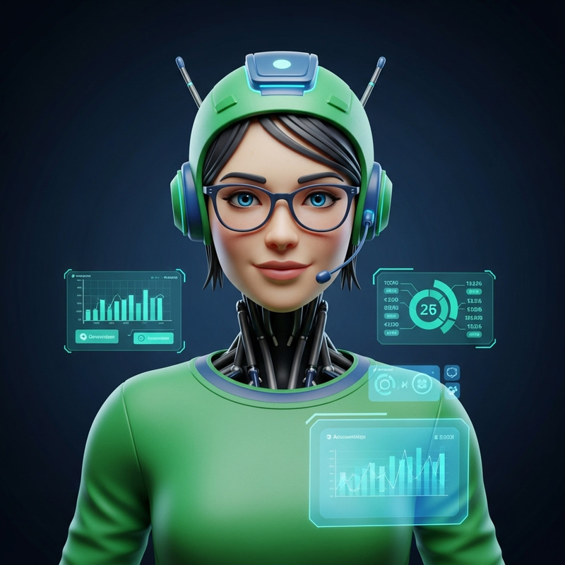 Futuristic AI Chatbot Virtual Avatar Design for QuickBooks | Engaging and Intelligent