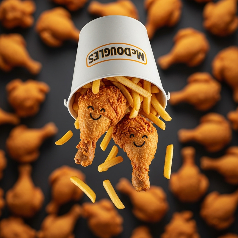 McDougles Upside Down Fried Chicken Legs & Fries McDougles Upside Down Fried Chicken Legs & Fries