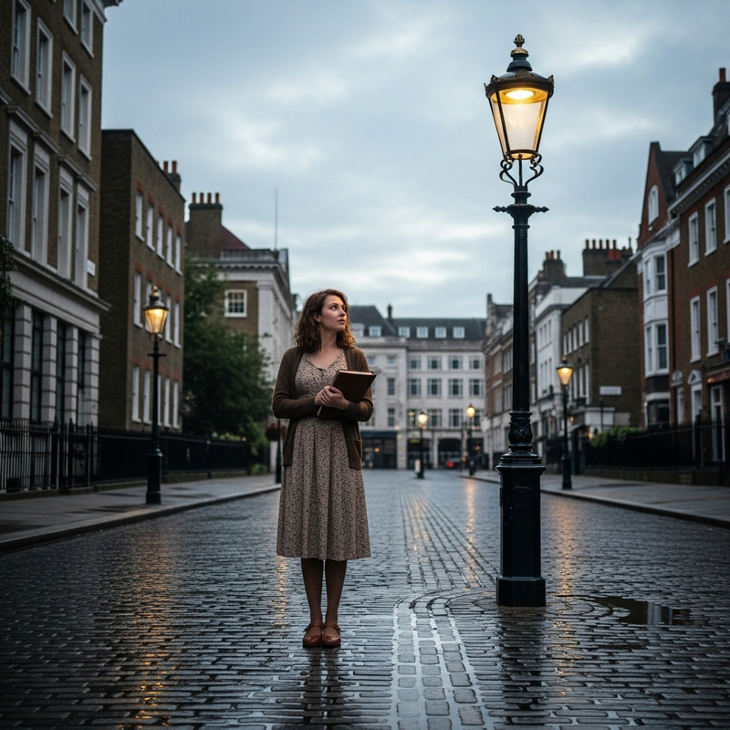 London Screenwriter Outdoors Morning Scene