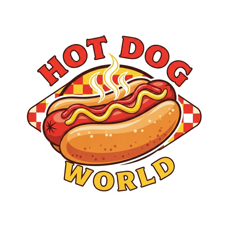 Hot Dog World: Creative Logo Design for Hot Dog Project Hot Dog World: Creative Logo Design for Hot Dog Project