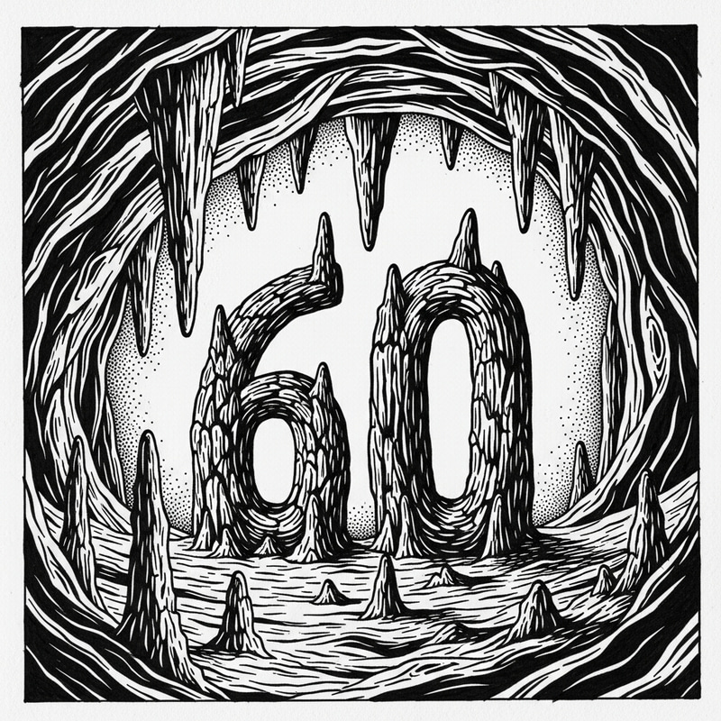 Stalagmite '60' Formation: Natural Cave Artistry Stalagmite '60' Formation: Natural Cave Artistry
