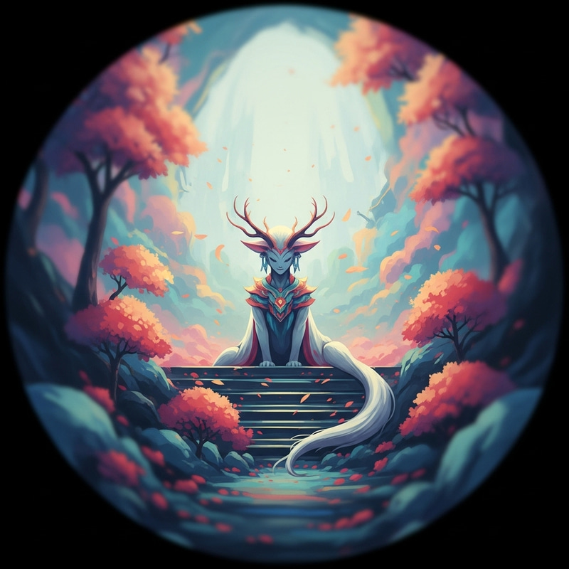 Sublime Mythical Creature in Dreamlike Setting | Vibrant and Graceful Fantasy Art Sublime Mythical Creature in Dreamlike Setting | Vibrant and Graceful Fantasy Art