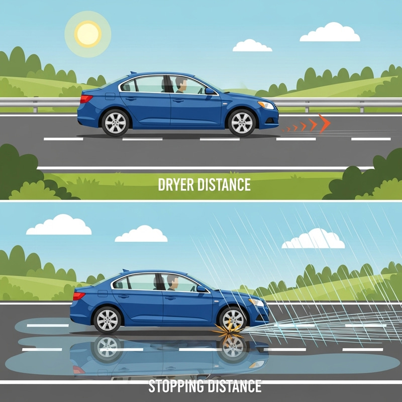 Car Stopping Distances: Wet vs Dry Conditions