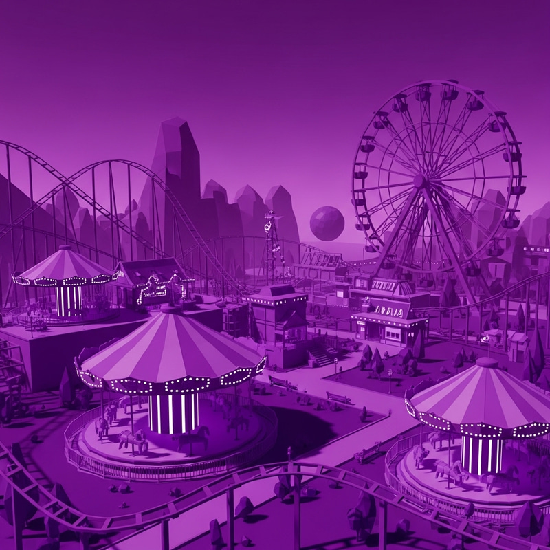 Enigmatic Purple Low Poly Amusement Park Enigmatic Purple Low Poly Amusement Park